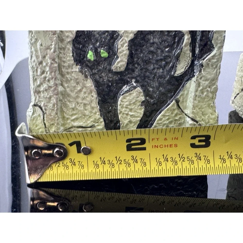 Target Halloween Tombstone Pillar Candles Set of 2 RIP Black Cat Haunted House